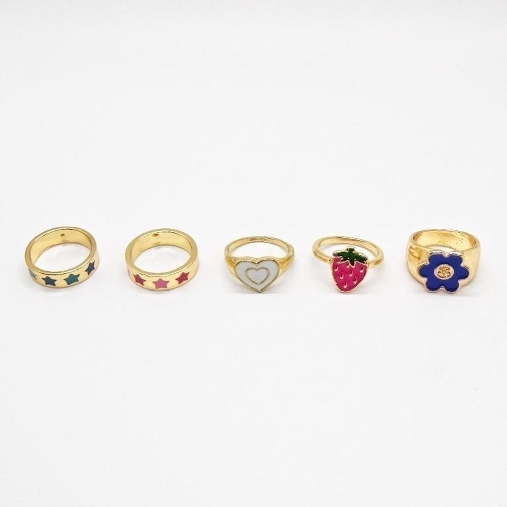 Y2K Gold Ring Set - Picture 8 of 8